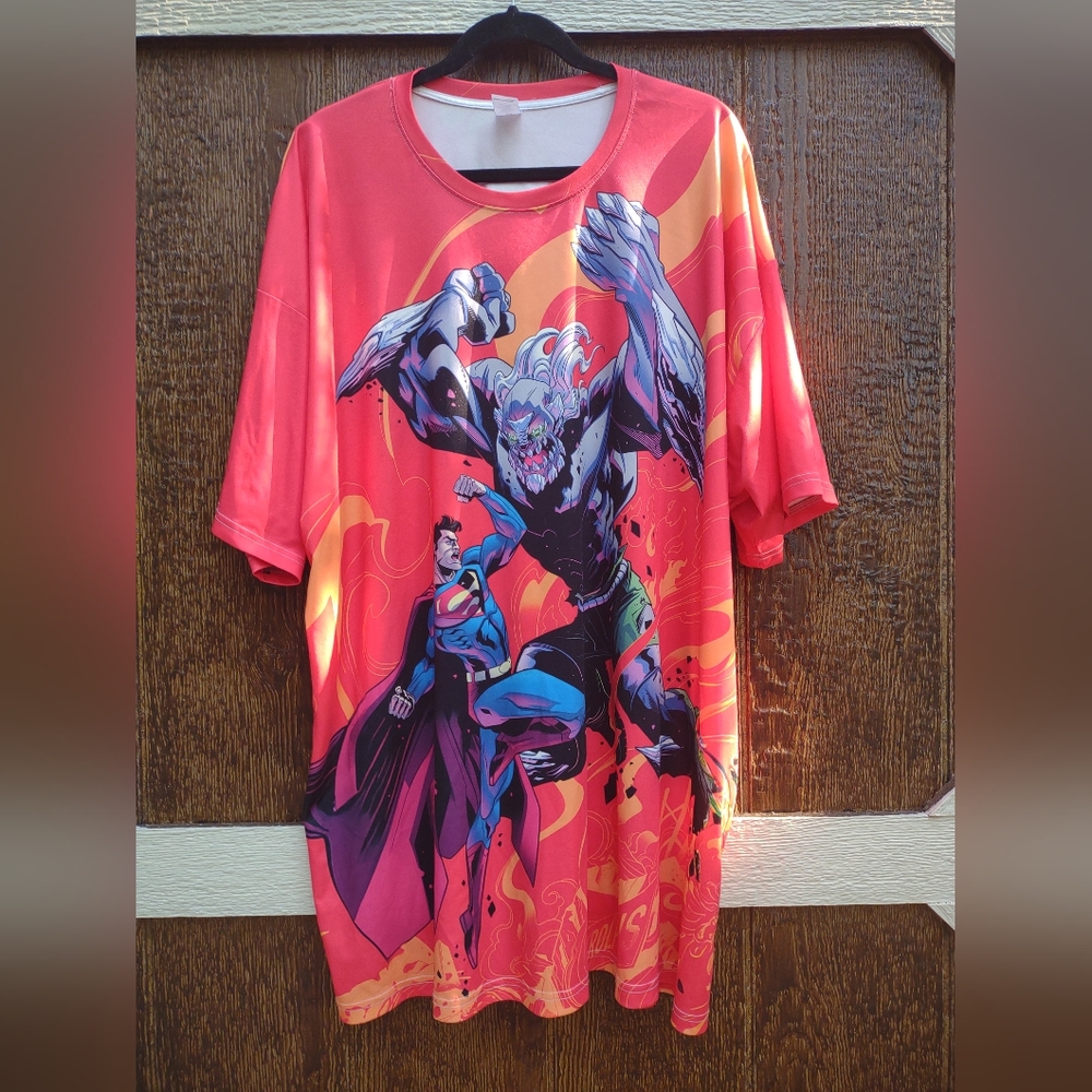Superman battle with Doomsday Graphic Shirt Men's 3XL